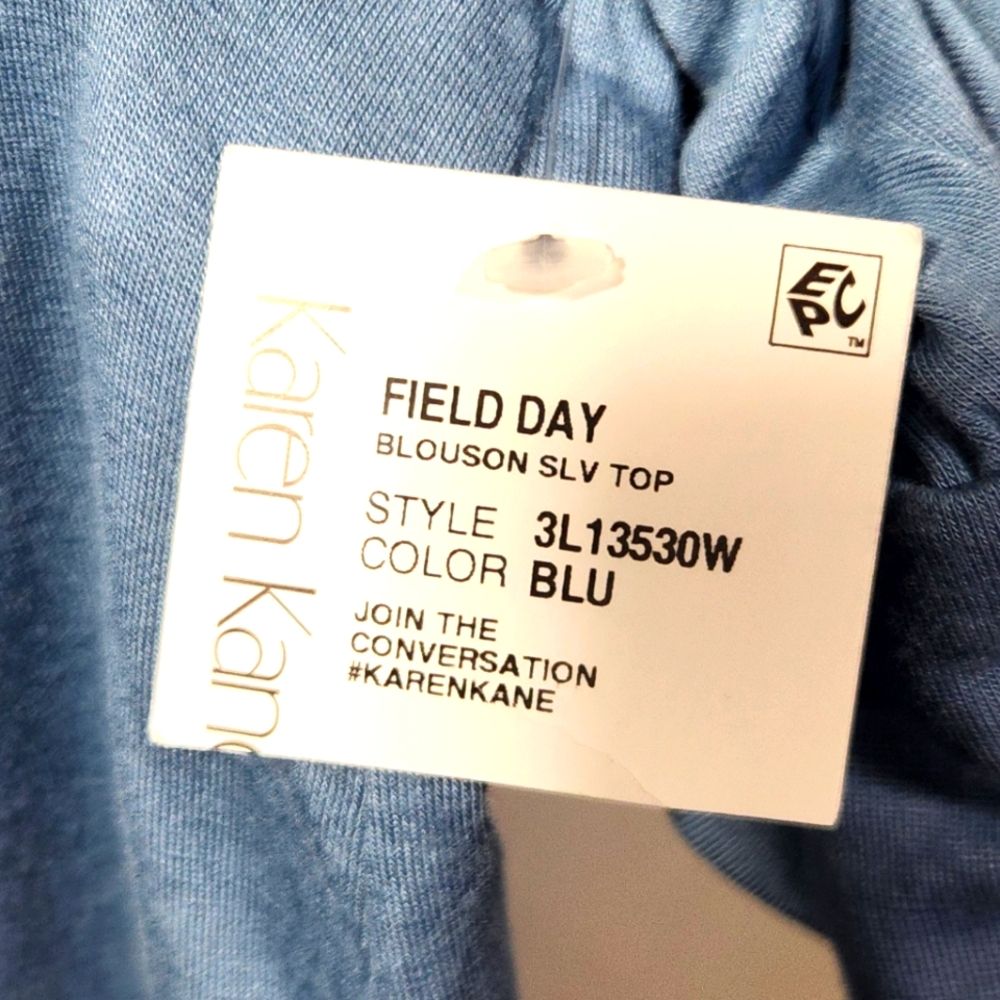 Kare Kane Blue Oversized Short Sleeve T-Shirt - Picture 9 of 10